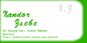 nandor zsebe business card