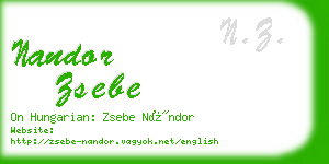 nandor zsebe business card